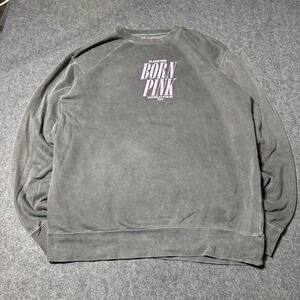 BlackPink Born Pink World Tour 2022 Pigment Dye Black Wash Sweatshirt Sz L